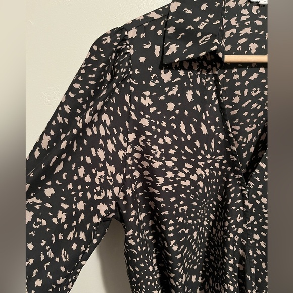 West K Tie Front Black and Cream Blouse Whimsigoth Streetwear Baddie Medium - Picture 4 of 10